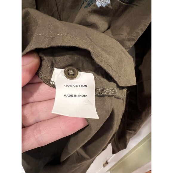 Serene Bohemian Shirt Womens Sz L Button Down Embroidered Floral Boho western - Picture 5 of 8